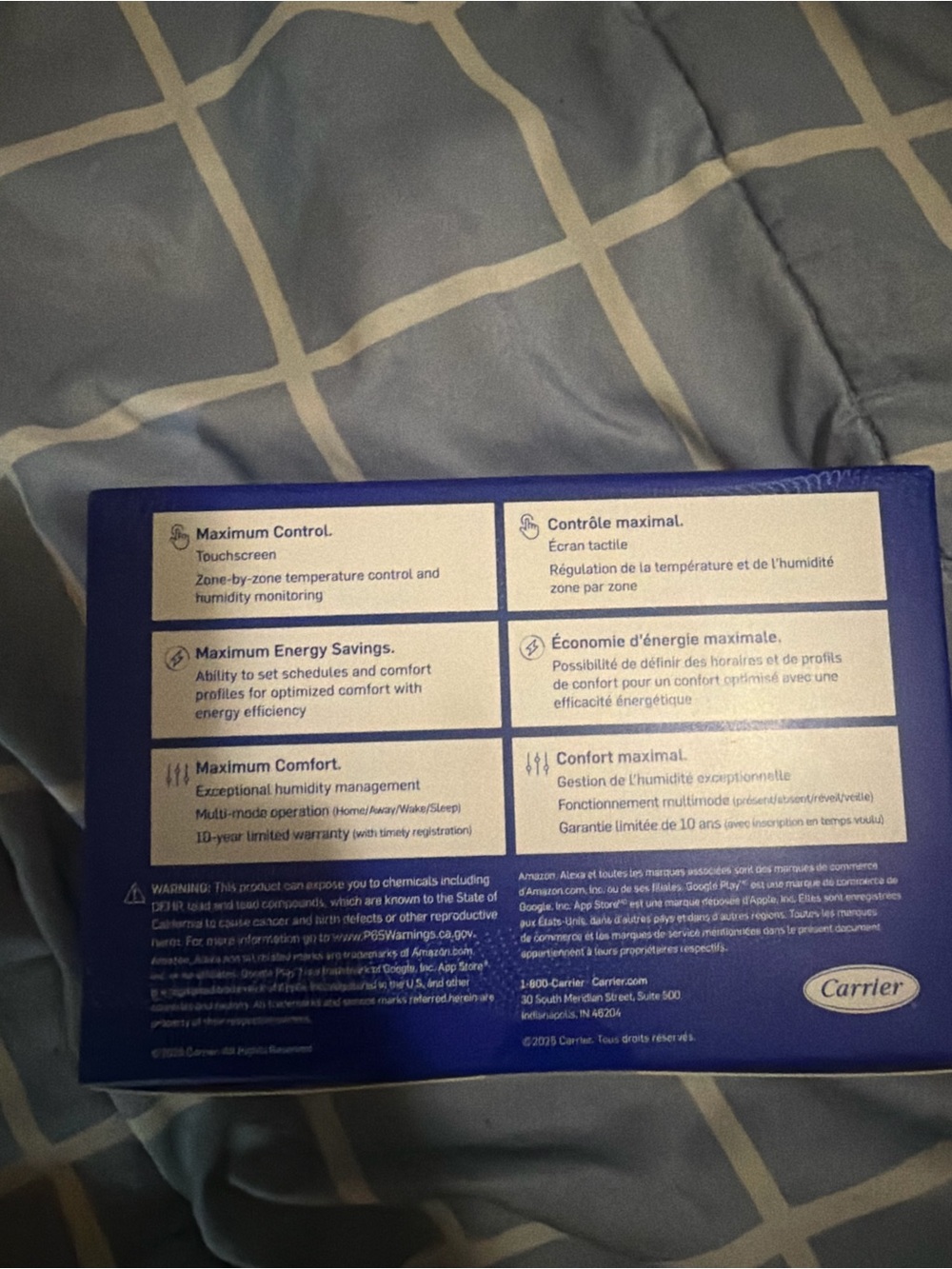 Carrier Infinity System Control Smart Thermostat - White/Blue Box - Picture 4 of 4